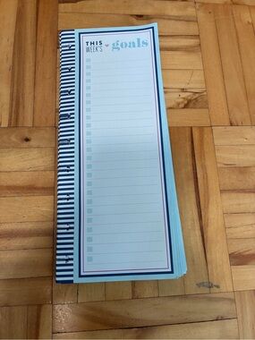 Happy Planner Weekly Goals Notepad - Light Blue & Navy Stripes